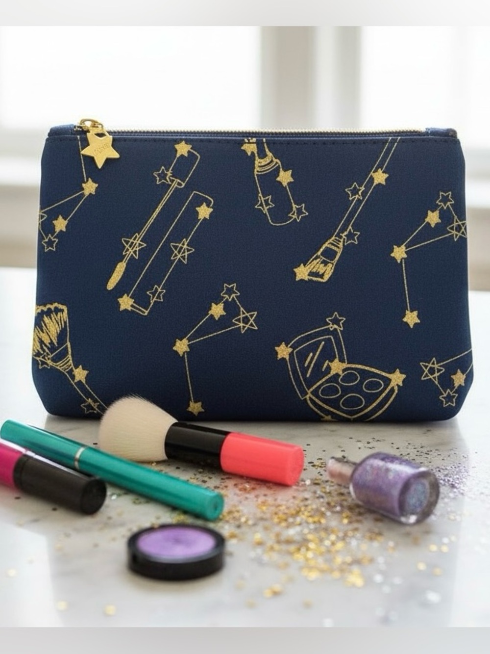 Ipsy Glam Bag Nov 2016 Navy Gold Constellation Makeup Pouch